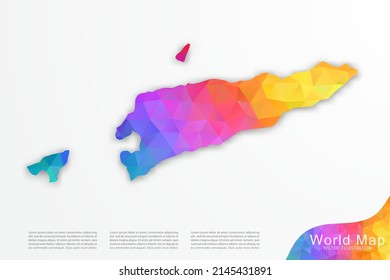 East Timor Map - World Map International vector template with polygon style and gradient colorful isolated on white background for website, design, infographic - Vector illustration eps 10