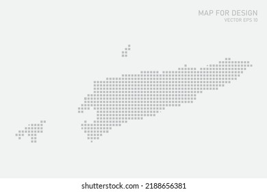 Mapa de Timor Oriental - Mapa mundial de la plantilla de vector internacional con píxel gris, rejilla, grunge, estilo de medio tono aislado en fondo blanco para educación, infografía, diseño - Ilustración vectorial eps 10
