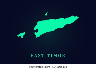 East Timor Map - World map vector template with green color gradient isolated on dark background - Vector illustration eps 10
