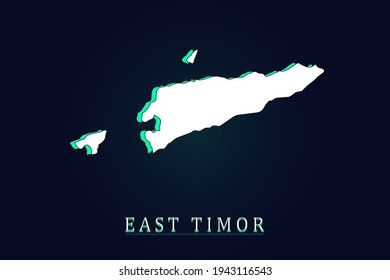 Mapa de Timor Oriental - Plantilla de vector de mapa mundial con gradiente de color verde y blanco aislado en fondo oscuro - Ilustración vectorial eps 10