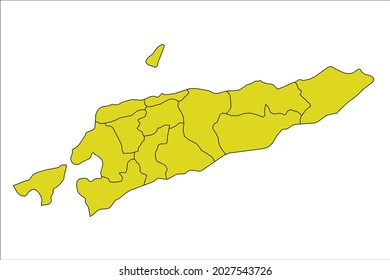 East Timor map yellow Color on Backgound