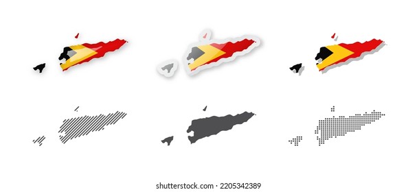 East Timor Maps Collection Six Maps Stock Vector Royalty Free   East Timor Maps Collection Six 260nw 2205342389 