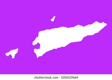 East Timor map-White map on purple background. Each city and border has separately. Vector illustration eps 10.