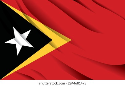east timor national flag waving realistic vector illustration