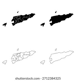 Ost-Timor-Umriss und Volltonfüllmappenset.