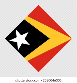 East Timor rhombus flag. Vector illustration.