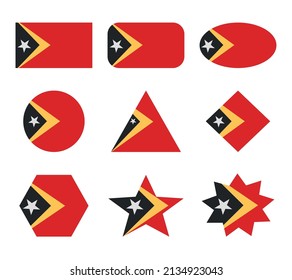 east timor set of flags with geometric shapes