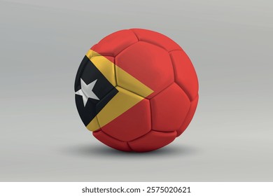 East Timor soccer ball featuring the national flag design on a gray background