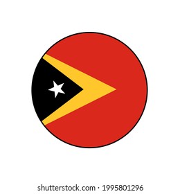 Rectángulo del botón de bandera de Timor Oriental o Timor Oriental sobre blanco aislado para los conceptos de pulsador del país de Asia.
