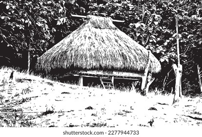 East Timor Traditional house roof illustrations