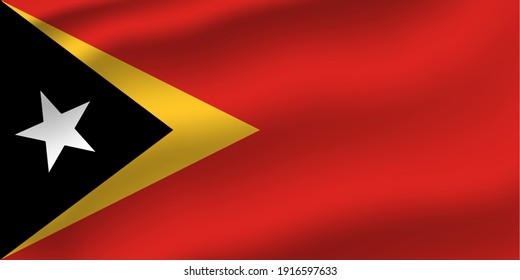 Ost-Timor-Wave-Flag, Vektorgrafik editierbar