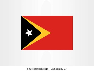 Bandeira nacional de Timor Leste, mostrando seu rico simbolismo, patriotismo e identidade em um formato vetorial detalhado. Um símbolo da independência e da representação internacional do país