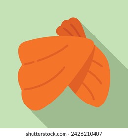 East turban icon flat vector. Asian muslim headgear. Religion costume