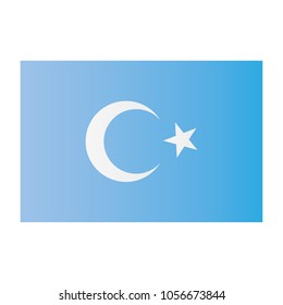 East Turkestan national flag on white background texture. Vector illustration state symbol.