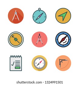 east vector icon set