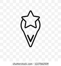 East vector linear icon isolated on transparent background, East transparency concept can be used for web and mobile