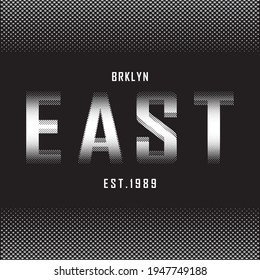 East Weast halftone typography vector