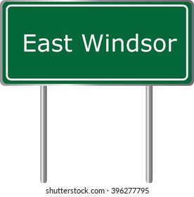 East Windsor , Connecticut ,  road sign green vector illustration, road table, USA city