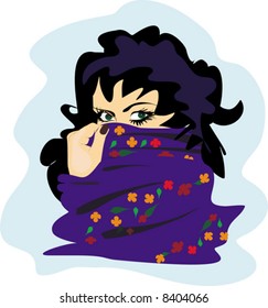 East woman with a scarf