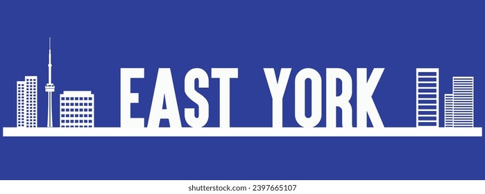 East York city, Canada beautiful vector illustration in letter