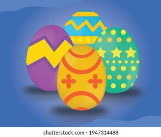 easteg eggs event with blue gradient background