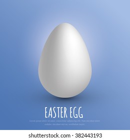 Easter 2016 - 27 March Sunday - Isolated Realistic Glossy Holiday Egg with Shadows on the Blue Background. Vector Element Graphic Design Illustration. Used Pure Material Colors.