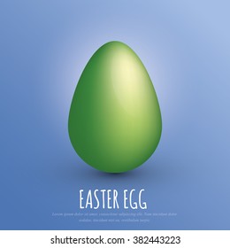 Easter 2016 - 27 March Sunday - Isolated Realistic Glossy Holiday Egg with Shadows on the Blue Background. Vector Element Graphic Design Illustration. Used Pure Material Colors.