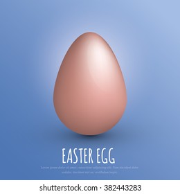 Easter 2016 - 27 March Sunday - Isolated Realistic Glossy Holiday Egg with Shadows on the Blue Background. Vector Element Graphic Design Illustration. Used Pure Material Colors.