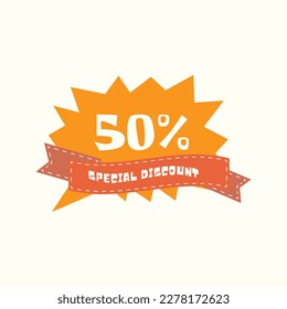Easter 50 % off special discount vector illustration