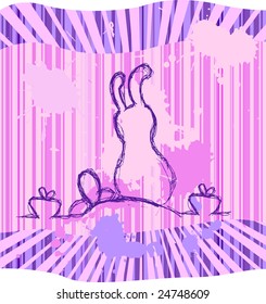 Easter abstract background with multicolor stripes