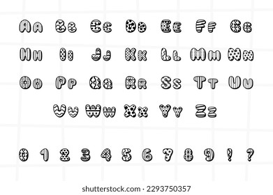 Easter alphabet in cartoon style