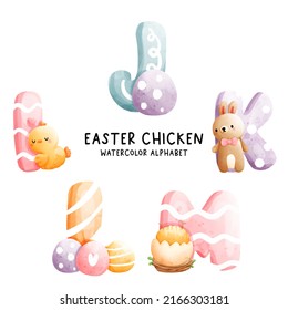 Easter alphabet,Happy Easter. Vector illustration