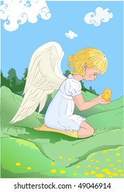 Easter angel with egg.
