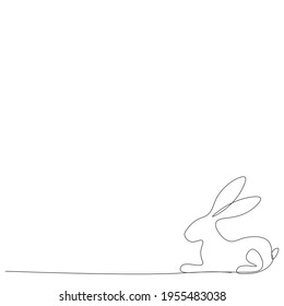 Easter animal bunny line drawing vector illustration