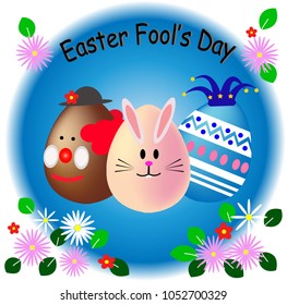 Easter and April fool's day eggs, Happy Easter fool's day, April 1, 2018