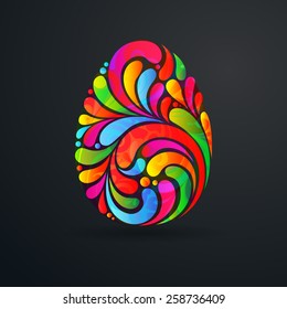 Easter background with abstract ornate egg colorful  pattern Happy Easter, Easter Template Design, Greeting Card