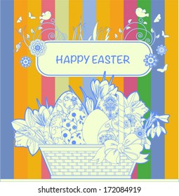 Easter Background. All elements and textures are individual objects. Vector illustration scale to any size.