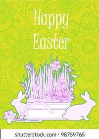 Easter Background. All elements and textures are individual objects. Vector illustration scale to any size.
