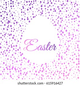 easter background with bright eggs. cute lettering Easter with bunny. colorful vector illustration for greetings card, spring backdrop