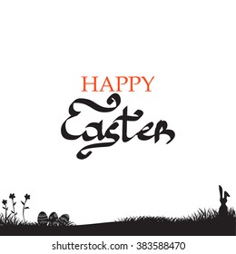 Easter background, with easter bunny.