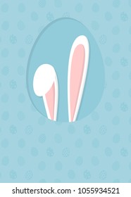 Easter background with bunny ears and copyspace. Vector. 