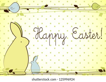 Easter background Easter card with bunnies