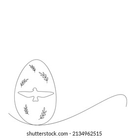 Easter background or card with egg vector illustration