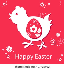 Easter background with chicken