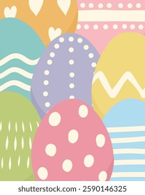 Easter background with colorful eggs