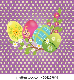 Easter background, colorful Easter eggs