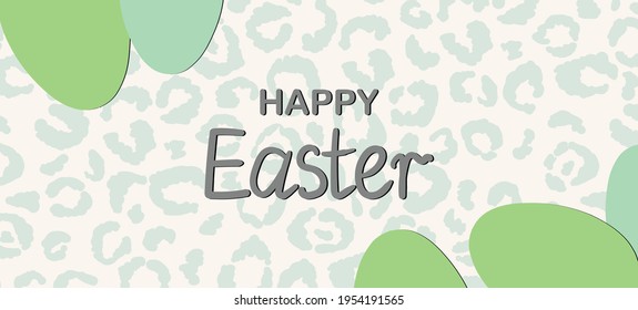 Fondo de Semana Santa con huevos coloridos. Cartel de Feliz Pascua. Diseño de plantilla para tarjeta de saludo, postal, cabecera para sitio web, fondo de pantalla, afiche. Marco moderno de vacaciones. Ilustración de material vectorial.