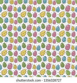 Easter background with colorful eggs. Vector