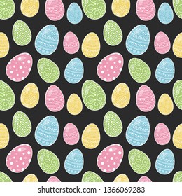 Easter background with colorful eggs. Vector