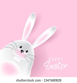 Easter background with cute bunny